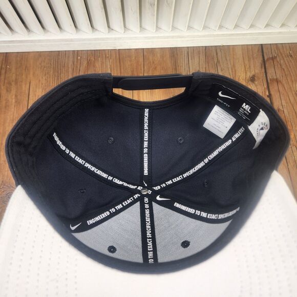 New York Yankees Nike Dri-Fit Snapback Pro Cap Hat Black Gray Baseball Swoosh - Picture 9 of 12